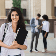 Female student with books